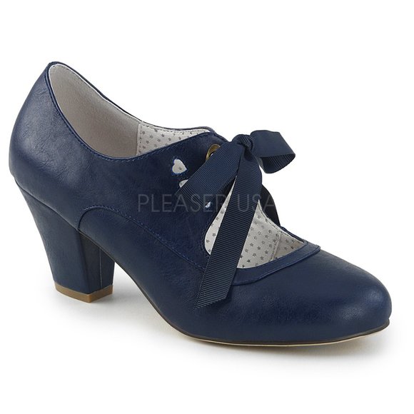 Pinup Couture Shoes - WIGGLE 32, NAVY MATTE